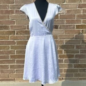 Wilfred Aritzia lavender mademoiselle satin wrap dress, size Medium, coquette